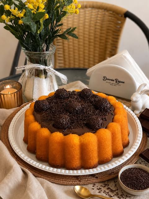 Bolo de cenoura com brigadeiro